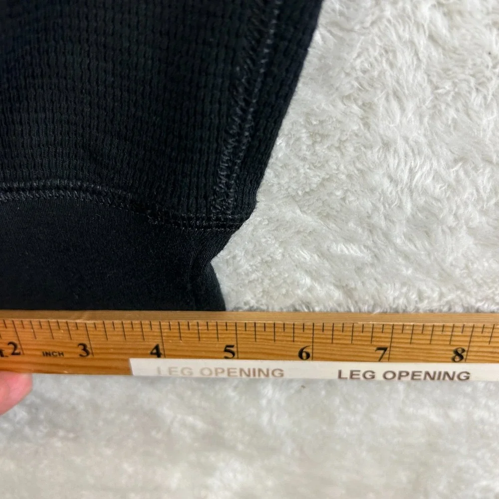 Polo Ralph Lauren Pajama Pants L Black Drawstring Waffle Knit Thermal Sleepwear